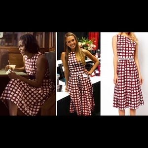 ASOS Midi Red Check Dress Size 6